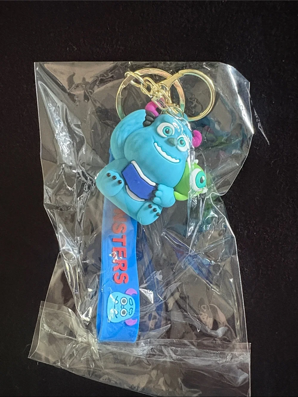 Blue Monsters Inc Sulley and Mike Silicone Keychain Bag Charm with Strap